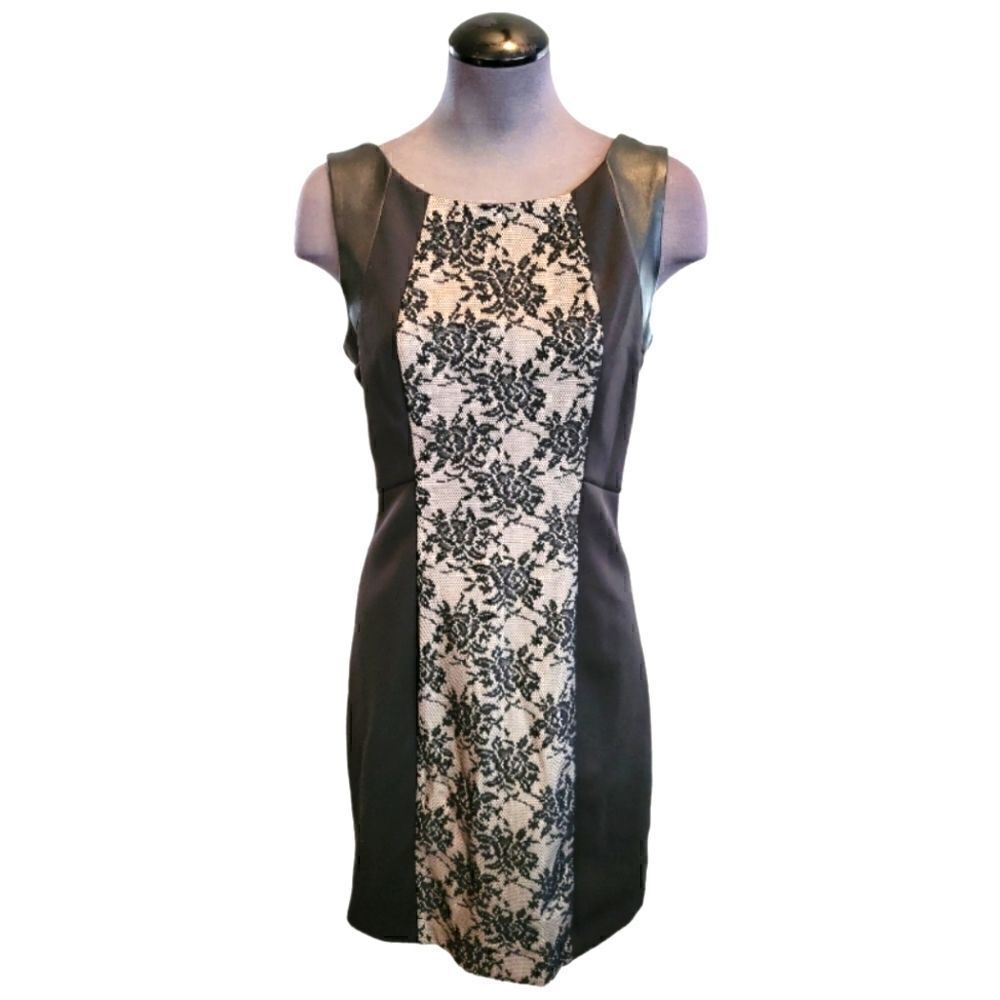 NWT GUESS "AVERY" BLACK AND NUDE SLEEVELESS DRESS SZ. 10